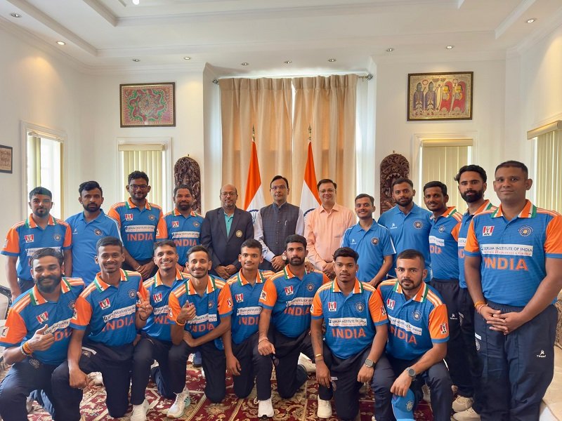 The Indian Deaf Cricket Team visited India House in Port of Spain to see HC Dr Pradeep Rajpurohit