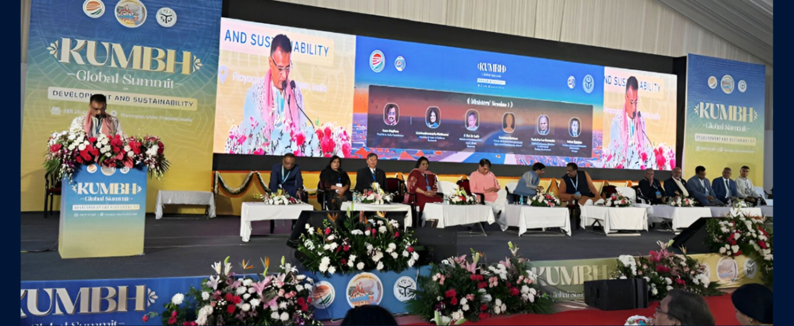 Senator the Honourable Rohan Sinanan, Minister of Works and Transport of Trinidad & Tobago, addressing the ‘Kumbh Global Summit on Development and Sustainability’ in Prayagraj, Uttar Pradesh, India on 21st February 2025.