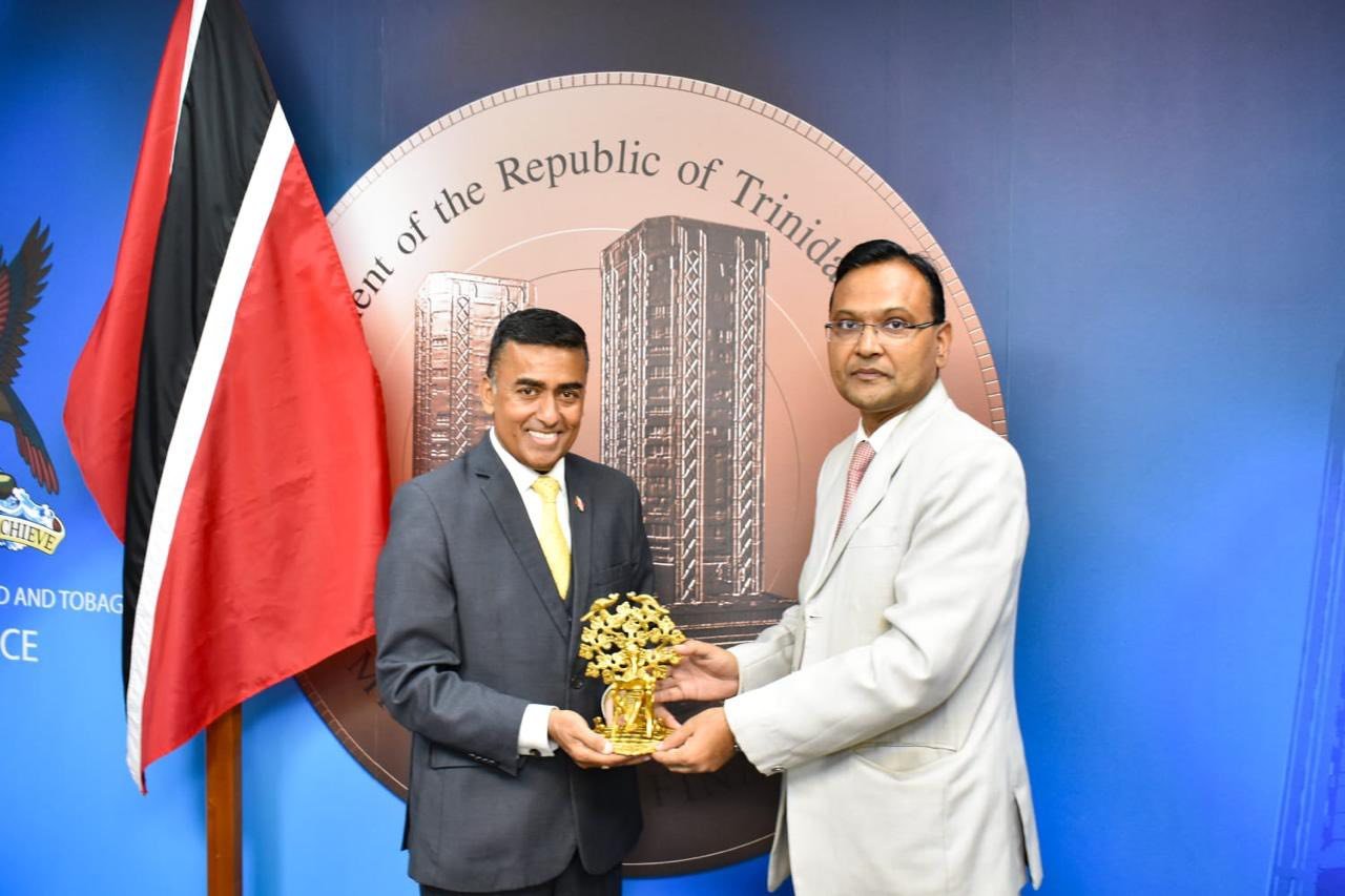 High Commissioner Dr Pradeep Rajpurohit and the  Honorable Shri Davendranath Tancoo, the new Minister of Finance of Trinidad & Tobago