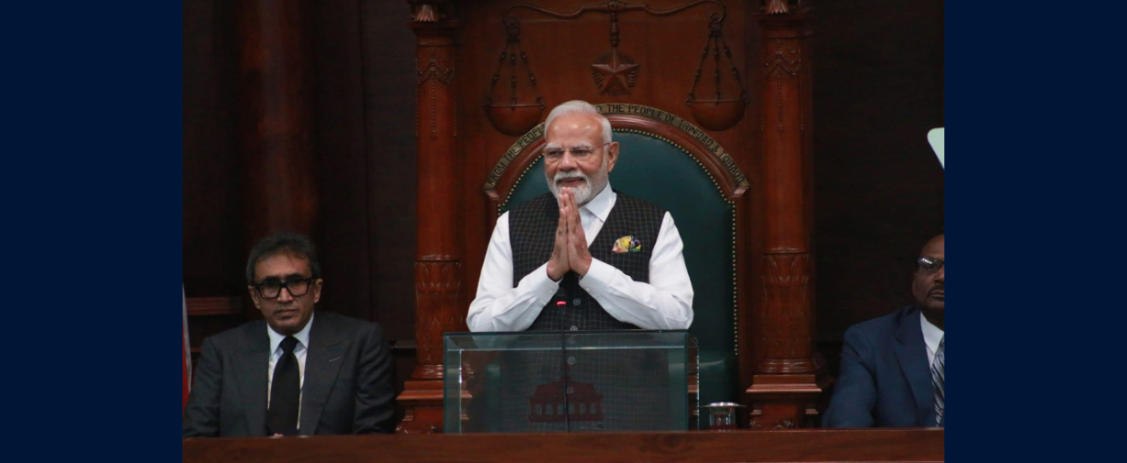 A historic moment for Trinidad and Tobago. The Honorable Shri Narendra Modi addresses the Joint Sitting of the Parliament of Trinidad and Tobago, strengthening the bonds between our two great nations.