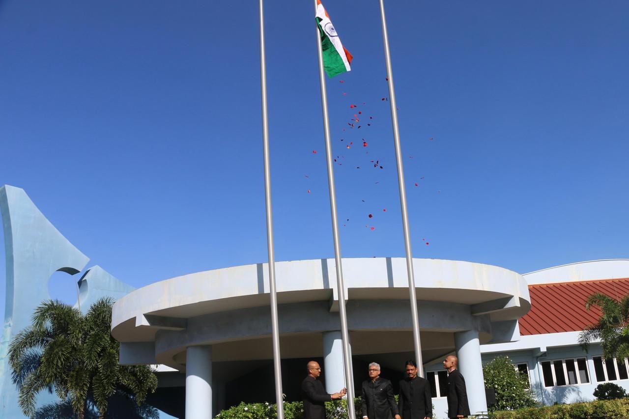 The High Commission of India hosted a flag-hoisting ceremony on 15th August 2025 to mark the 79th anniversary of India’s Independence. The event was held at MGICC, Mt. Hope, and was attended by members of the Indian diaspora, friends of India, and well-wishers. The ceremony featured the hoisting of the Indian National Flag, the singing of the National Anthem, and cultural performances showcasing India’s rich heritage.