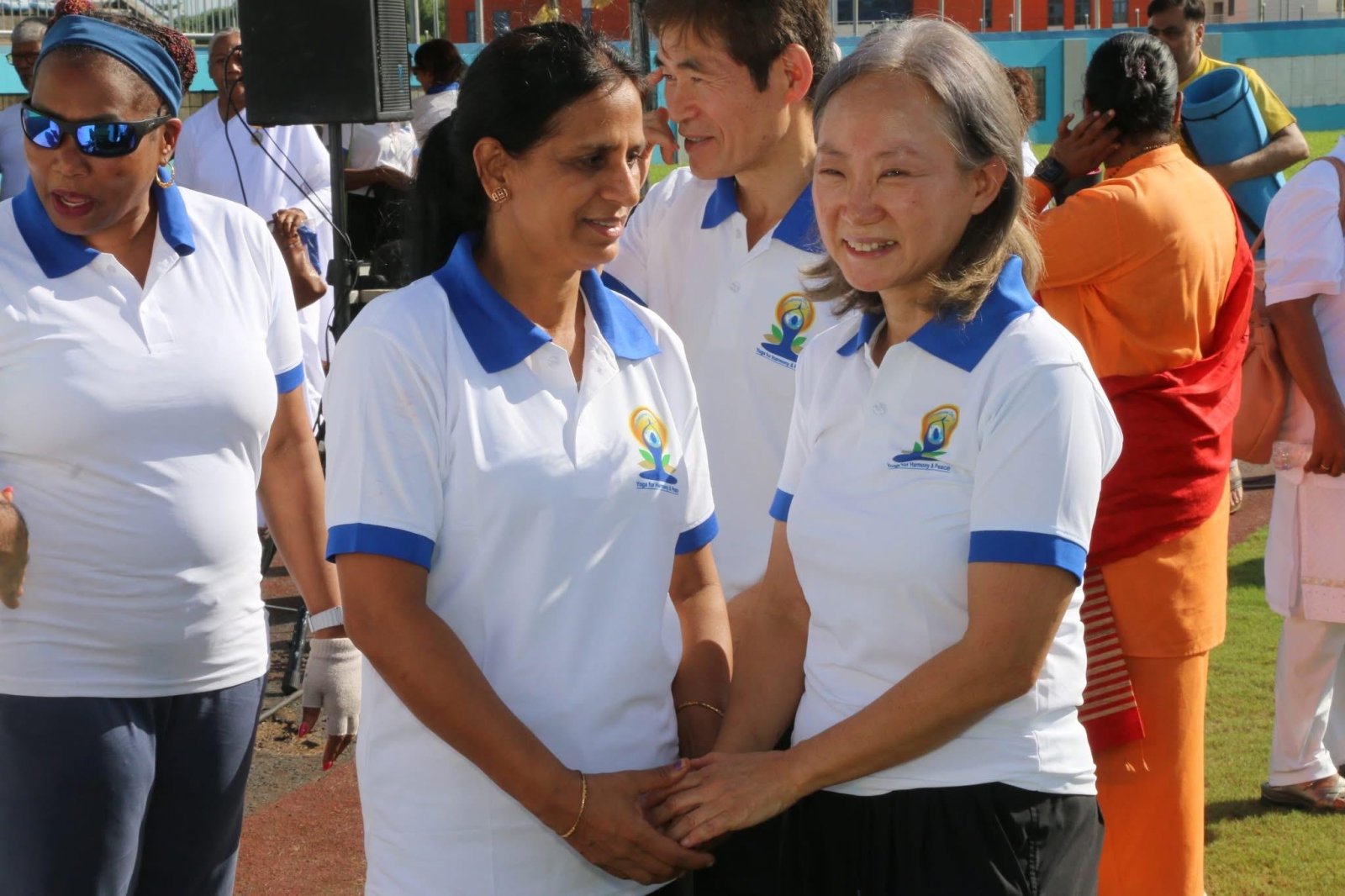Celebration of Yoga Day at the Ato Boldon Stadium in Trinidad on June 21, 2026.