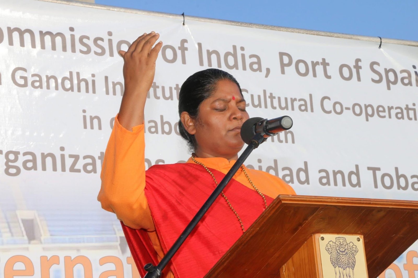 Celebration of Yoga Day at the Ato Boldon Stadium in Trinidad on June 21, 2026.