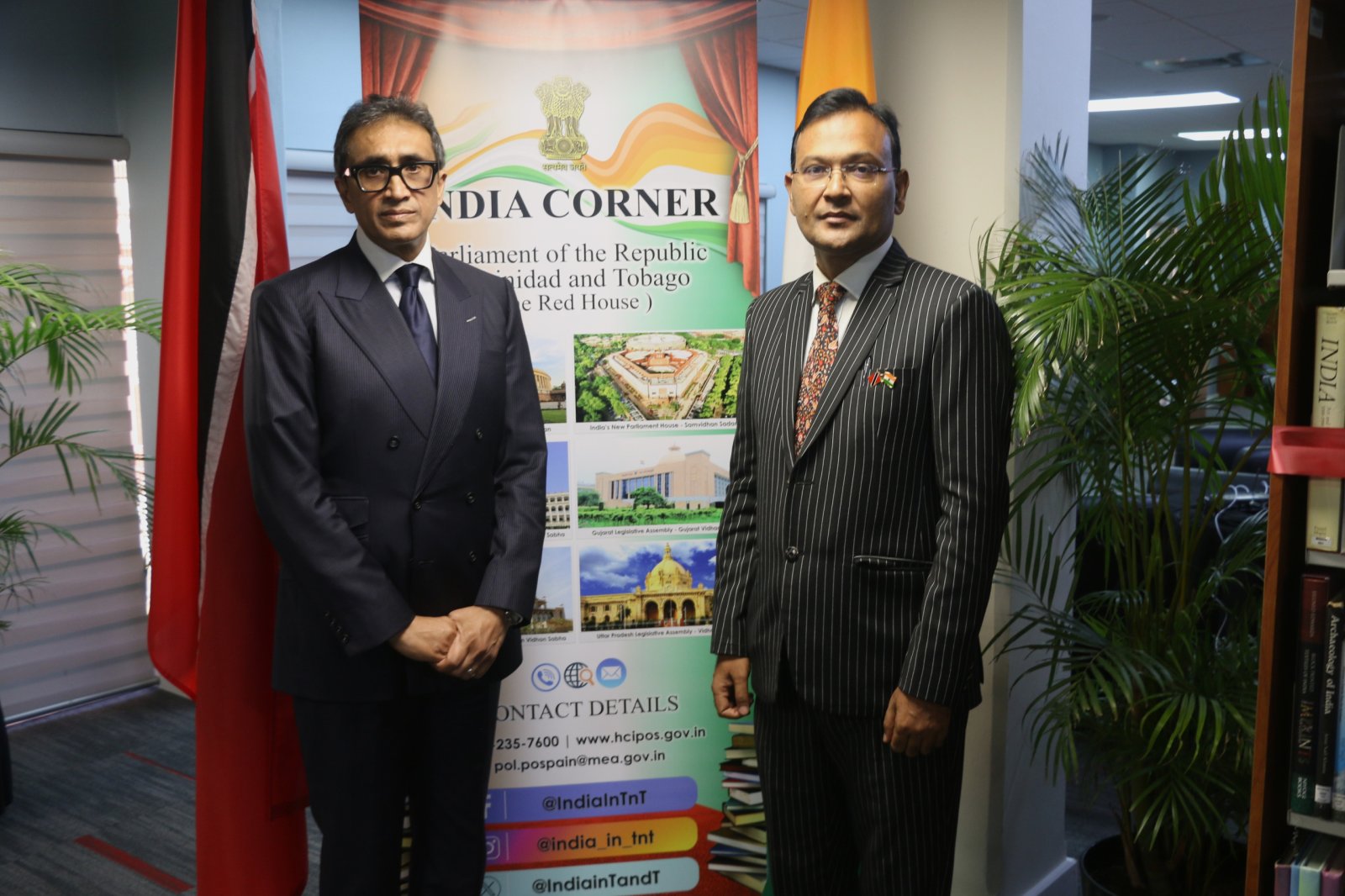 The High Commission of India set up an India Corner at the Library of the Parliament of Trinidad & Tobago at the historic Red House in Port of Spain on November 13, 2025.
