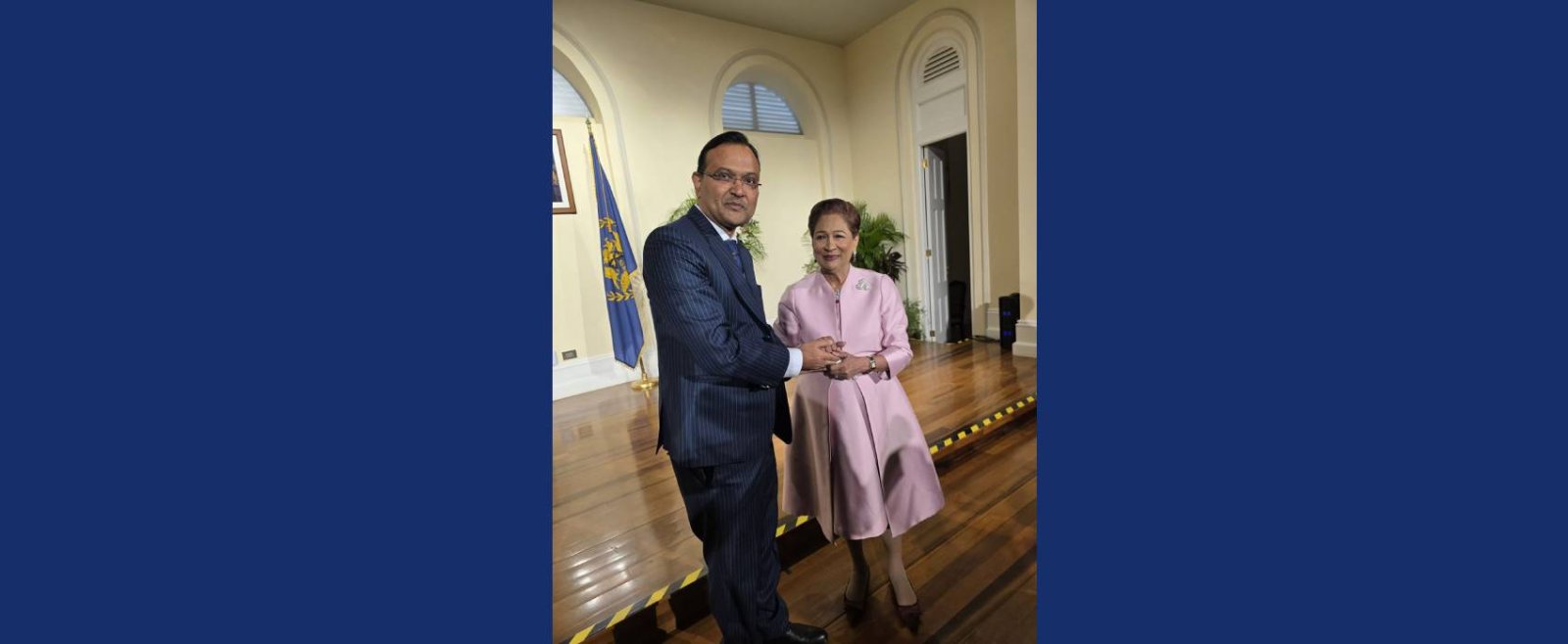 High Commissioner extending congratulations to Hon'ble Smt. Kamla Persad-Bissessar, Prime Minister of Republic of Trindiad and Tobago after her swearing in at the President's House on May 1, 2025