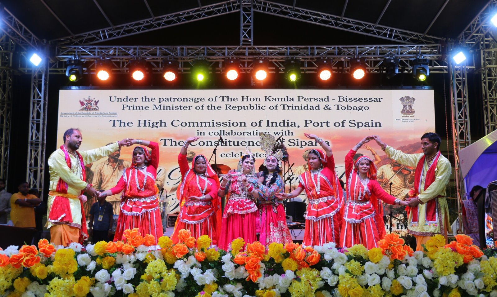 Brij Lok Manch Dance Group performing at the Constituency of Siparia on the occasion of PM Indian Arrival and Family Day Celebrations