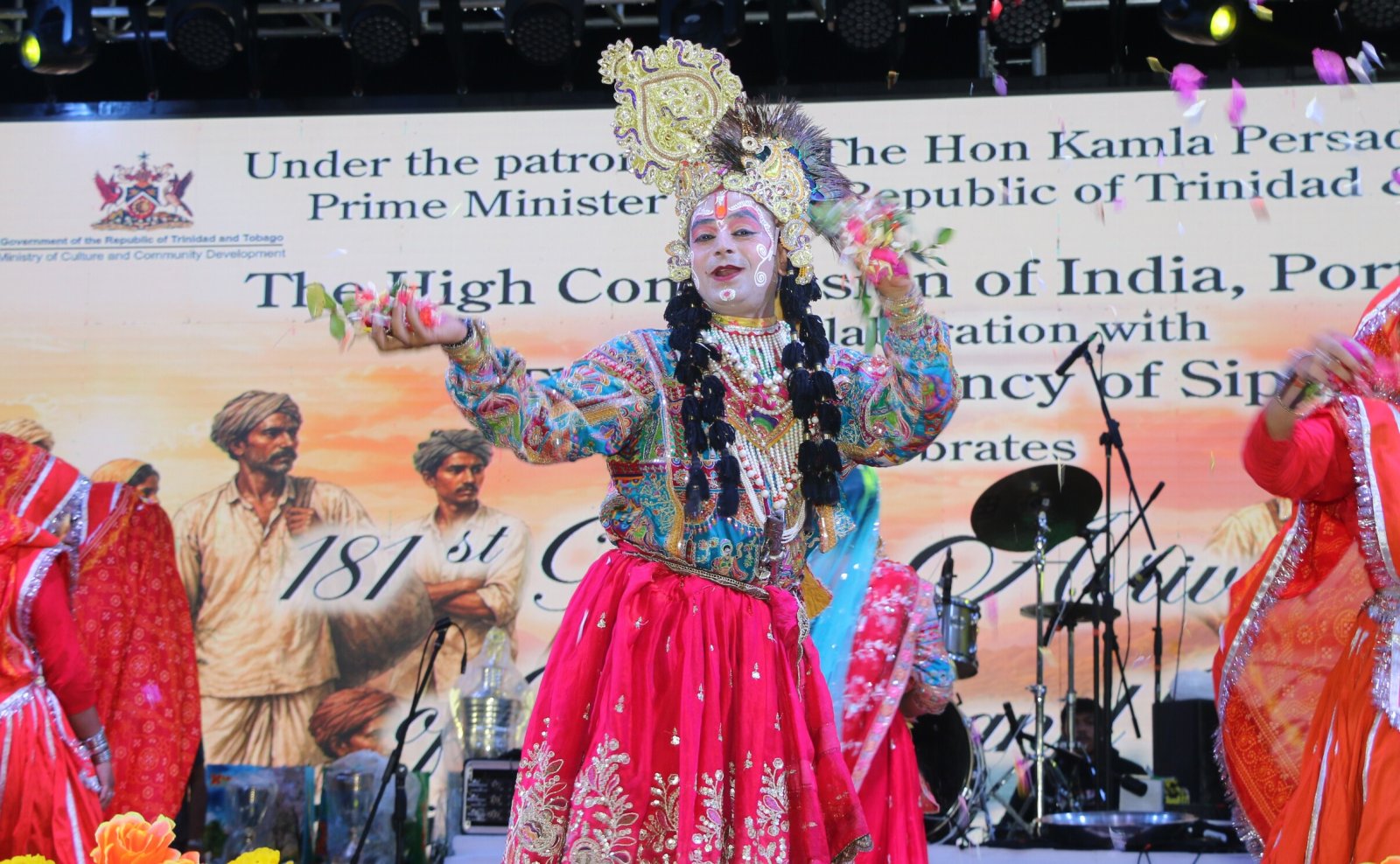 Brij Lok Manch Dance Group performing at the Constituency of Siparia on the occasion of PM Indian Arrival and Family Day Celebrations