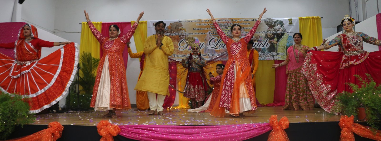 Performance of Brij Lok Manch dance group at BPTT, Mayaro on the occasion of Indian Arrival Day