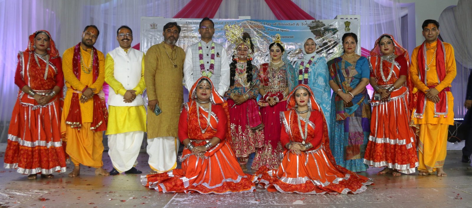 Brij Lok Manch Dance Group performing at the Enchanted Gardens Banquet hall, Princes Town on the occasion of Indian Arrival Day