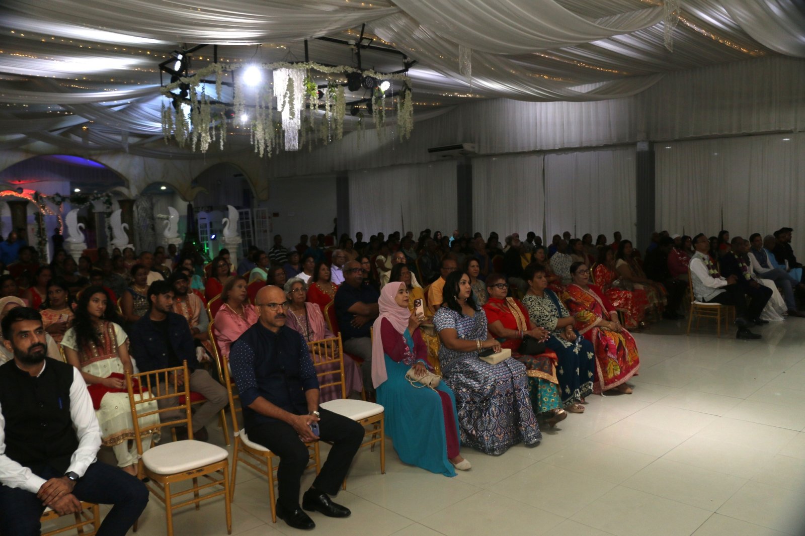 Brij Lok Manch Dance Group performing at the Enchanted Gardens Banquet hall, Princes Town on the occasion of Indian Arrival Day
