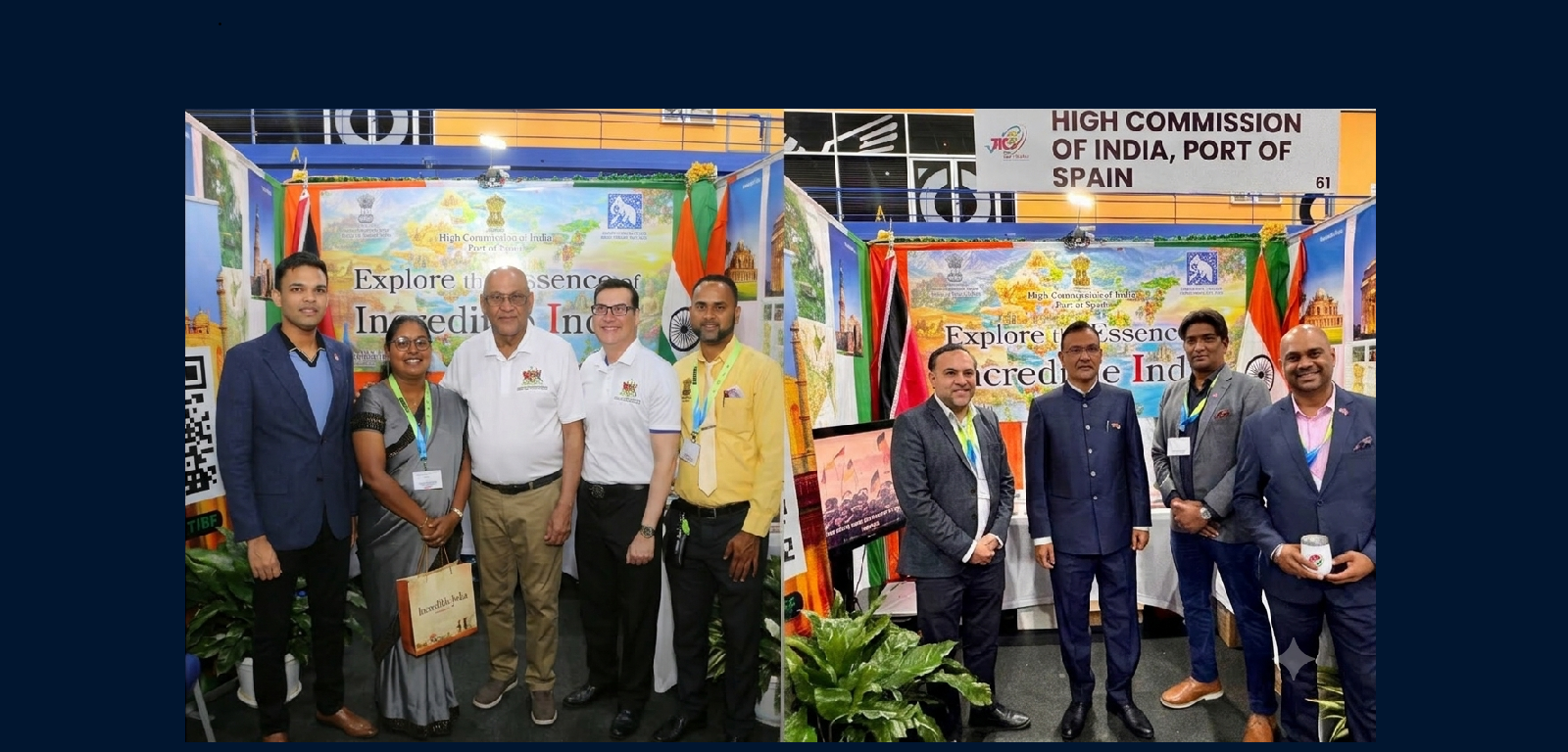 Hon’ble Satyakama Maharaj, Minister of Trade, Investment and Tourism and TTMA leadership visited the High Commission’s booth \\