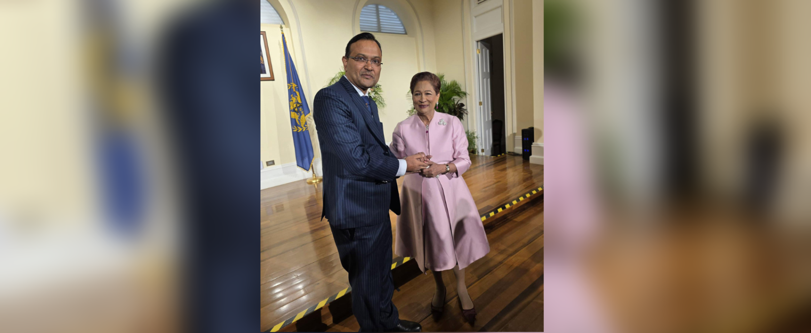 High Commissioner extending congratulations to Hon'ble Smt. Kamla Persad-Bissessar, Prime Minister of Republic of Trindiad and Tobago after her swearing in at the President's House on May 1, 2025