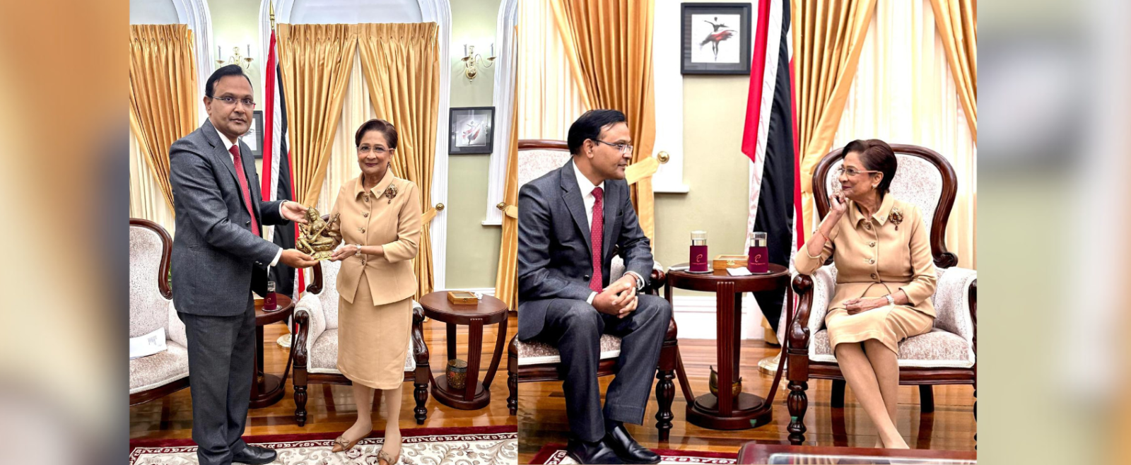 The High Commissioner and the team had the honour to call on Hon’ble Kamla Persad Bissessar at the Red House for a wide-ranging discussion on bilateral relations between India and T&T
