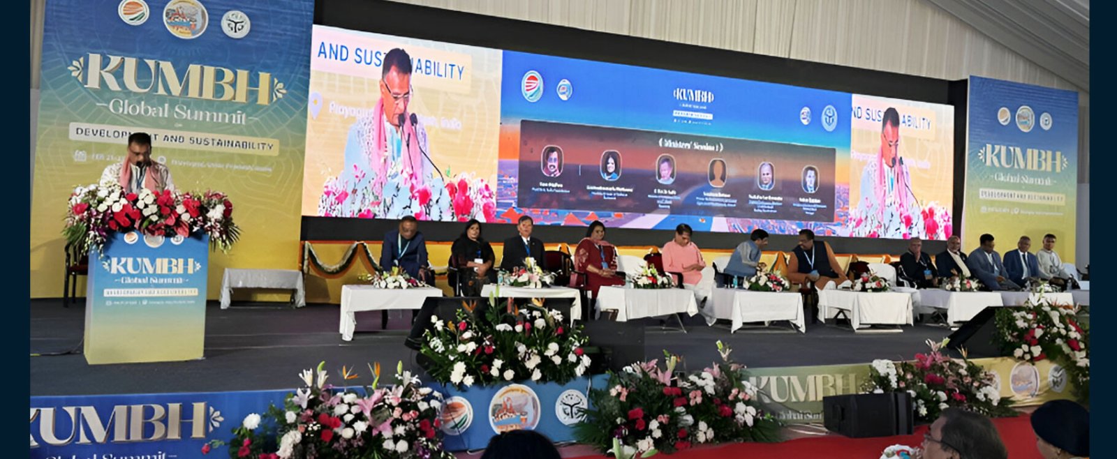 Senator the Honourable Rohan Sinanan, Minister of Works and Transport of Trinidad & Tobago, addressing the ‘Kumbh Global Summit on Development and Sustainability’ in Prayagraj, Uttar Pradesh, India on 21st February 2025.