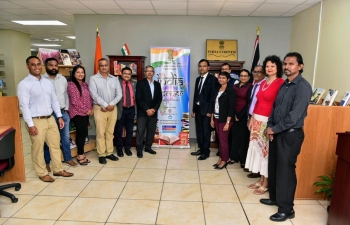 The High Commission is pleased to set up an 'India Corner' with diverse range of books pertaining to India and Indian civilization at the Point Lisas Campus of the University of Trinidad & Tobago on March 22, 2024. 